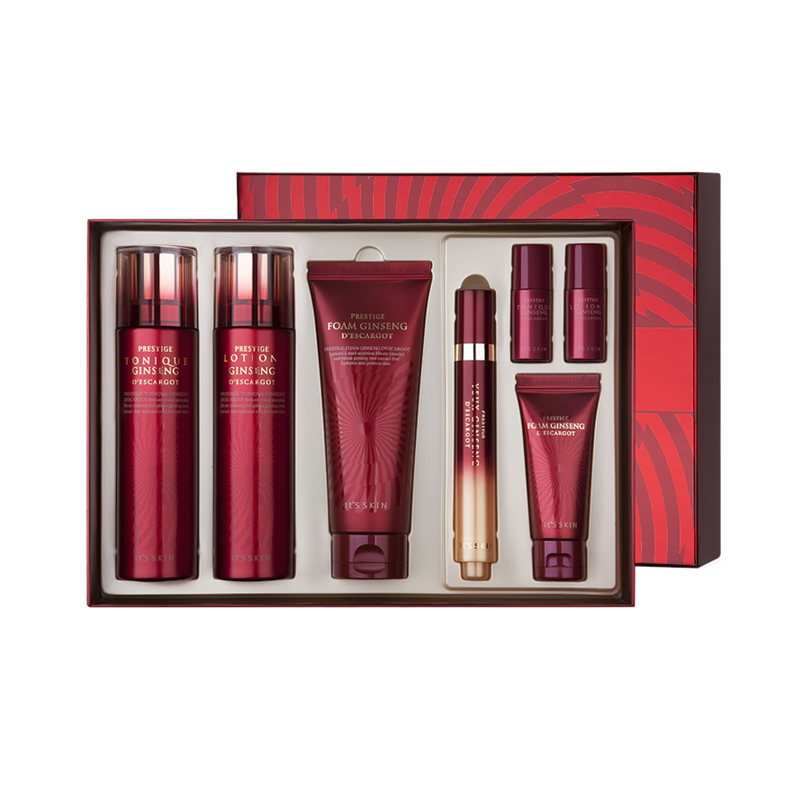 伊思晶钻红参蜗牛洁面水乳眼霜4件套