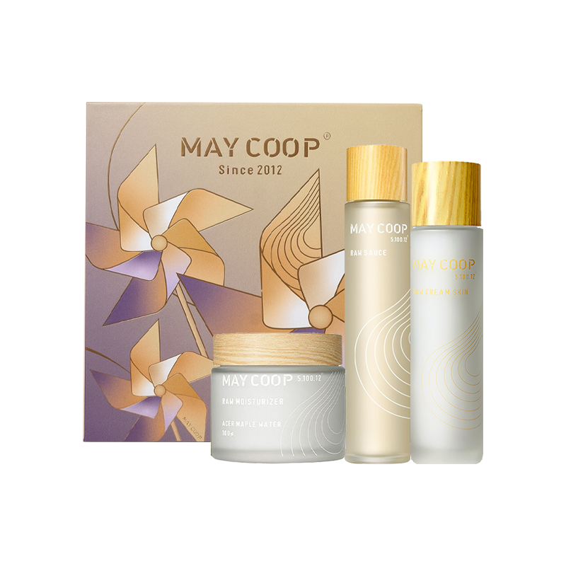 枚柯枫润水乳霜风车三部曲套盒