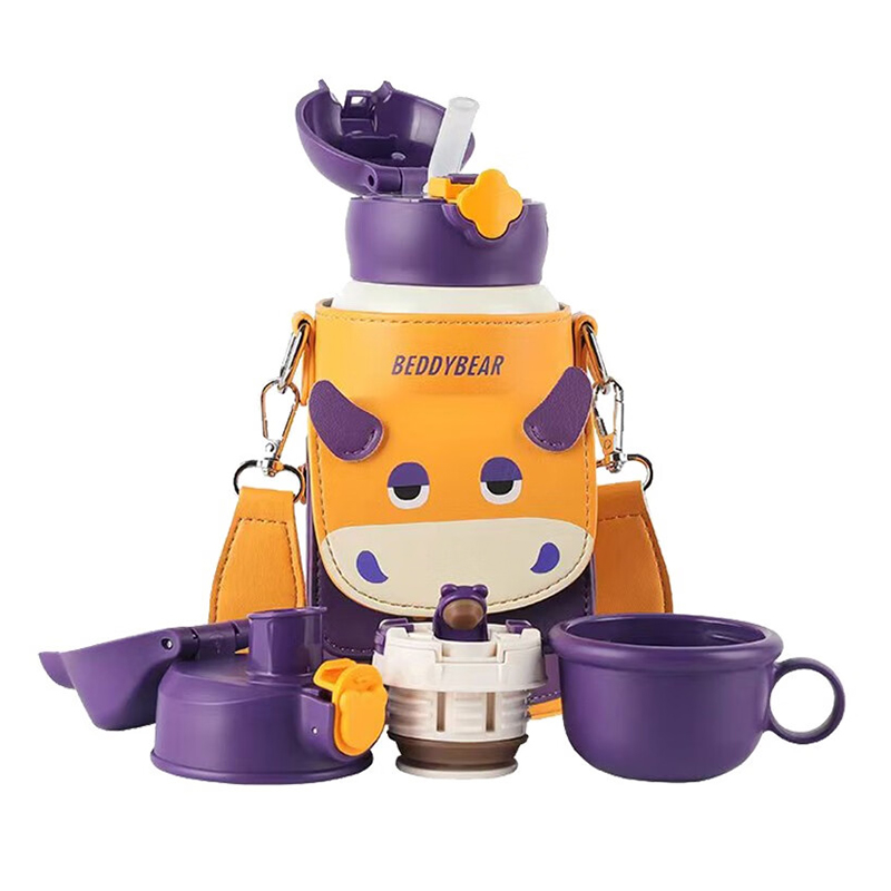 杯具熊骑士牛儿童保温壶，一杯三盖超值装