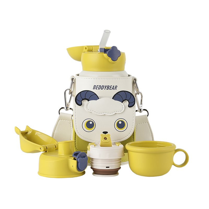 杯具熊四叶草儿童保温壶（美美羊）三盖设计