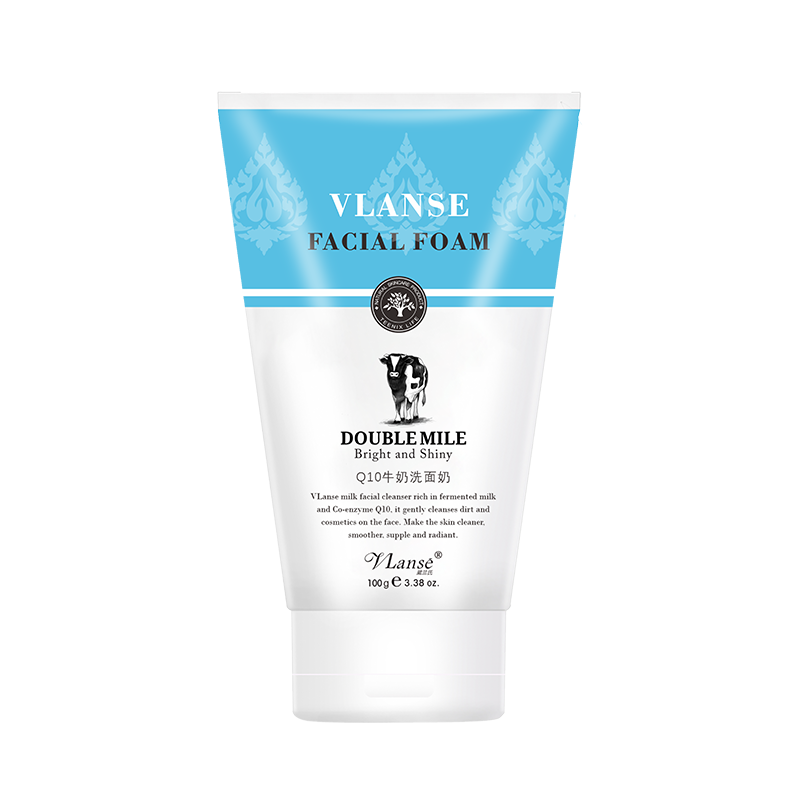 泰国葳兰氏VLANSE Q10牛奶洗面奶100ml（花纹版）