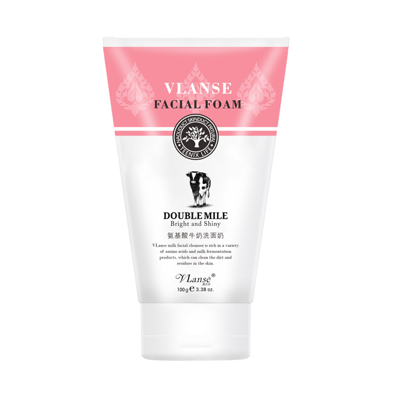 泰国葳兰氏VLANSE氨基酸牛奶洗面奶100ml（花纹版）