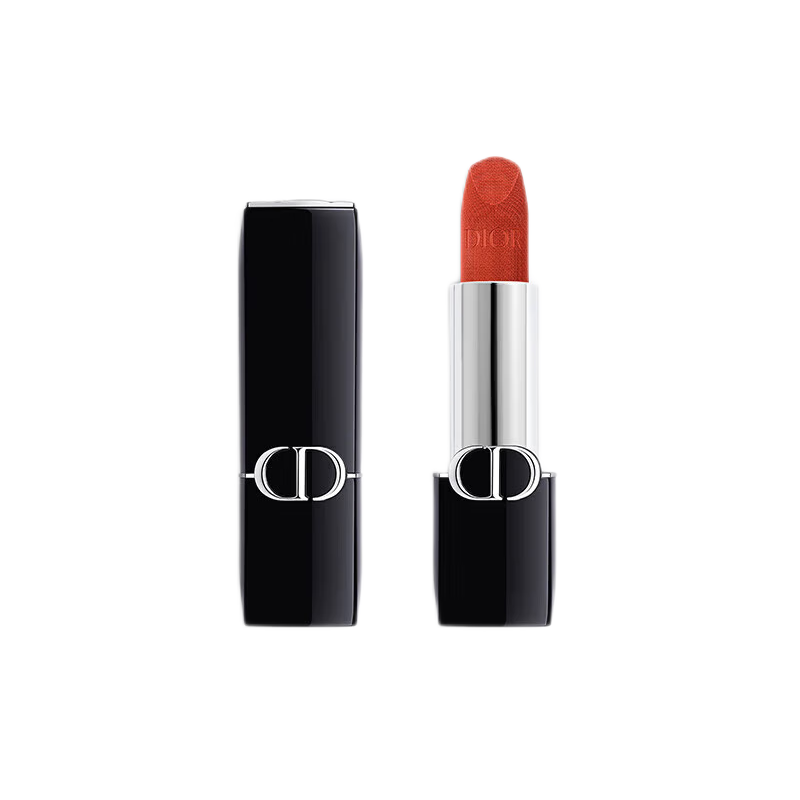 克丽丝汀迪奥烈艳蓝金唇膏840枫叶砖红（丝绒） 持妆显色