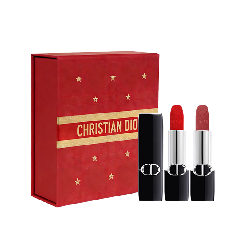 迪奥双支口红套盒(丝绒999+丝绒720) 持妆显色